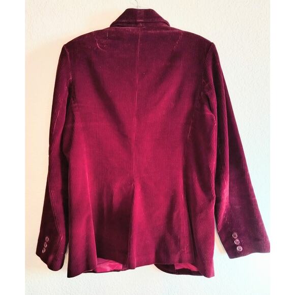 Vintage Red Thick Textured Corduroy Jacket Blazer Lined Pocketed Women’s Size 16 - Picture 3 of 8